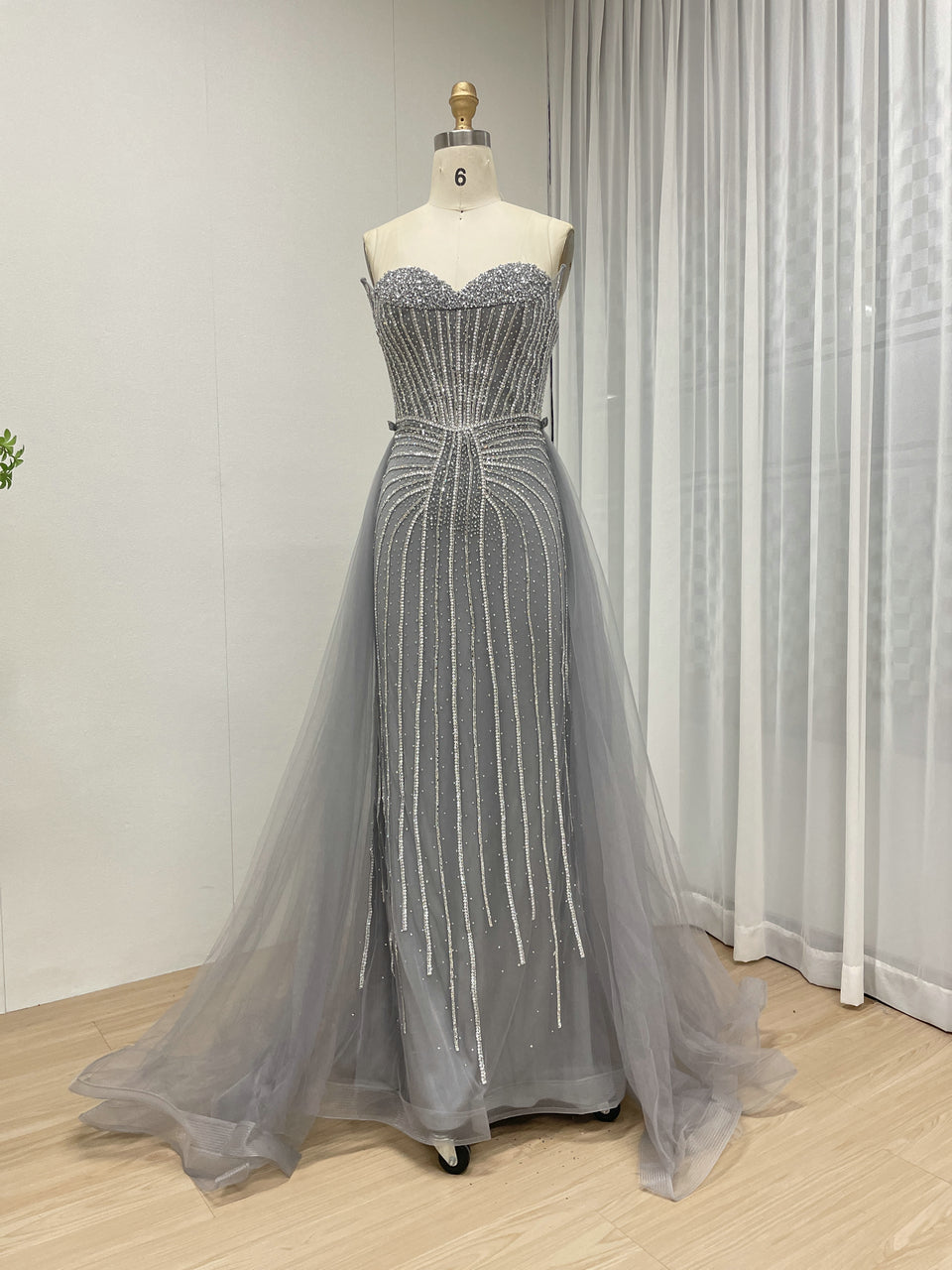 Gorgeous Mermaid Prom Evening Gown With Detachable Back Skirt MB40365B