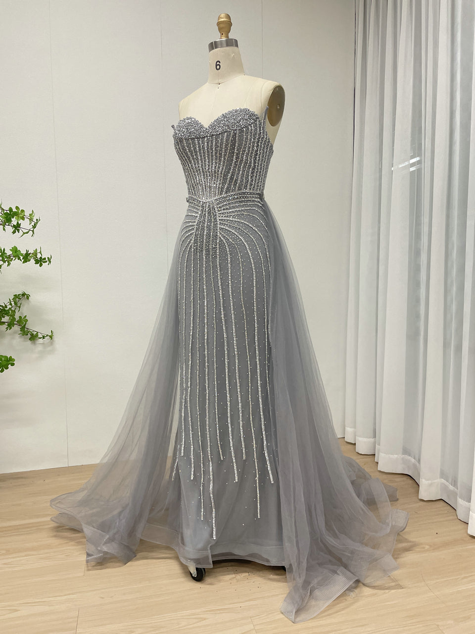 Gorgeous Mermaid Prom Evening Gown With Detachable Back Skirt MB40365B