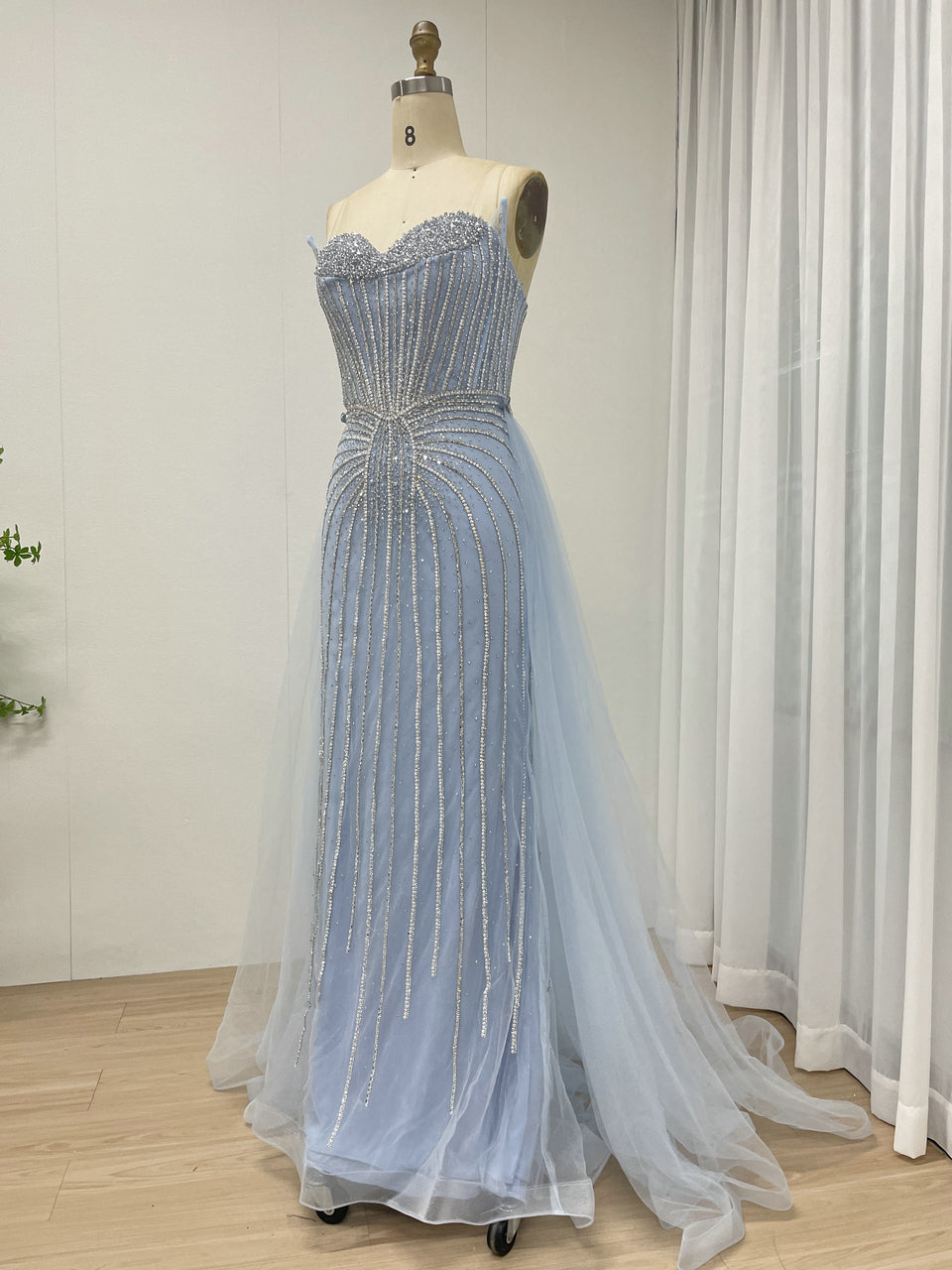 Gorgeous Mermaid Prom Evening Gown With Detachable Back Skirt MB40365B