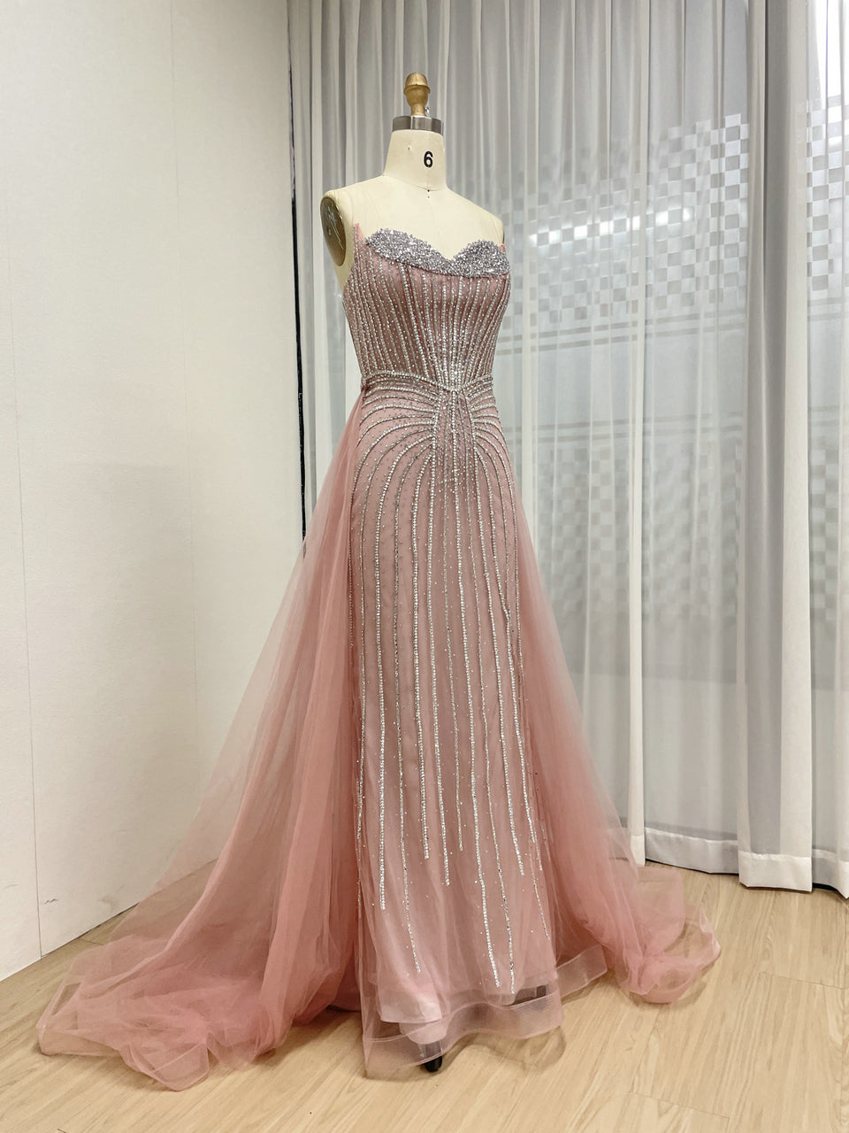 Gorgeous Mermaid Prom Evening Gown With Detachable Back Skirt MB40365B