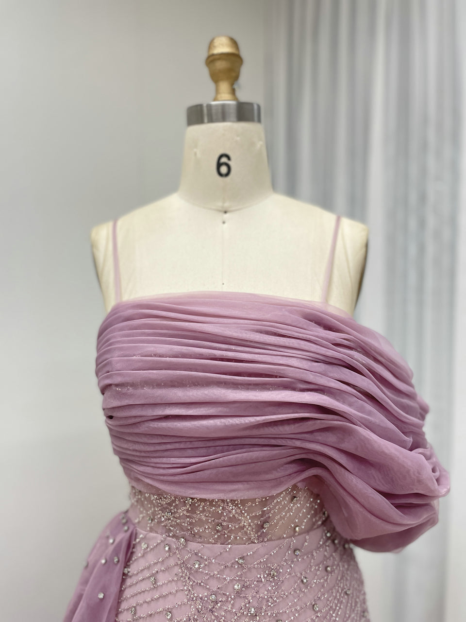 Sexy Spaghetti Strap Mermaid Evening Gown Suitable For Banquet With Side Train MB40373