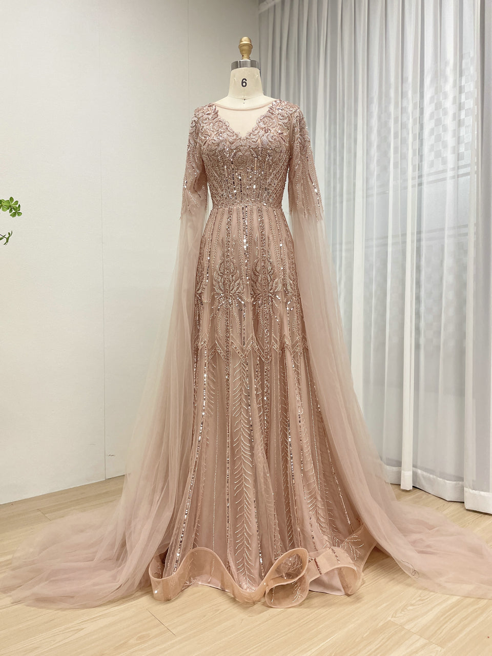 Dubai Handmade Beading A-Line Evening Dress for Party Gowns Dresses MB40377