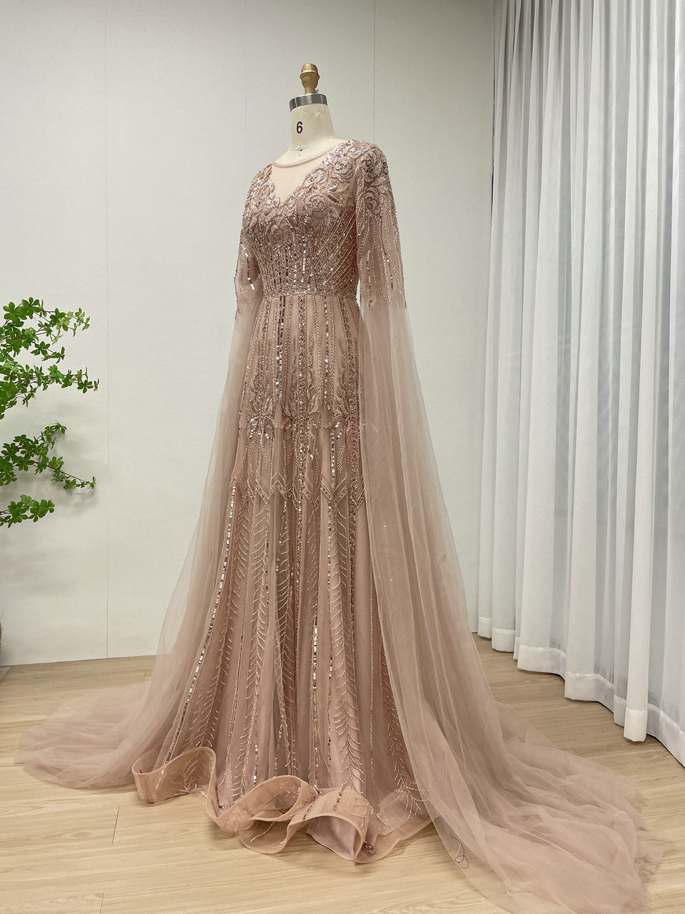Dubai Handmade Beading A-Line Evening Dress for Party Gowns Dresses MB40377