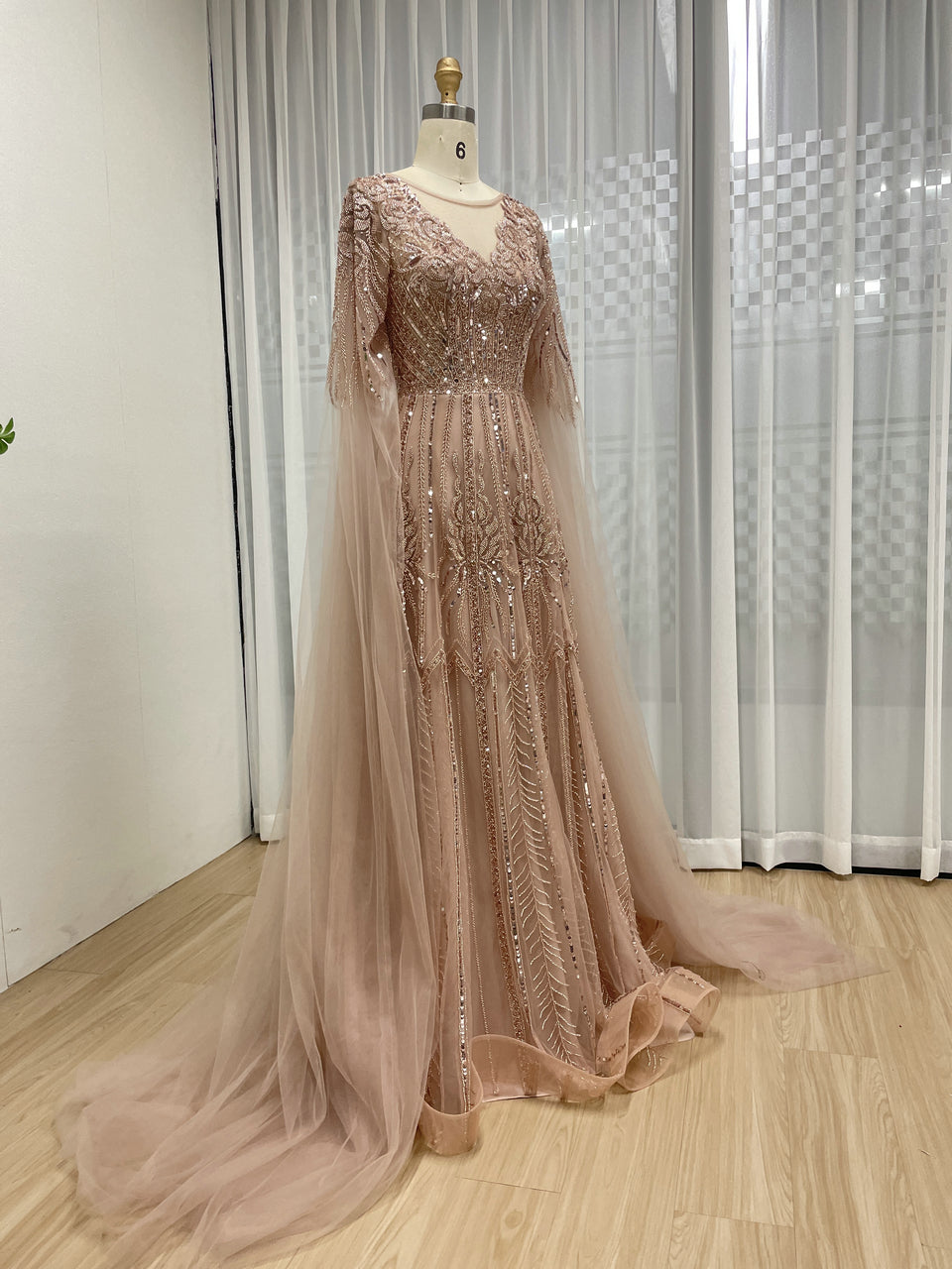 Dubai Handmade Beading A-Line Evening Dress for Party Gowns Dresses MB40377