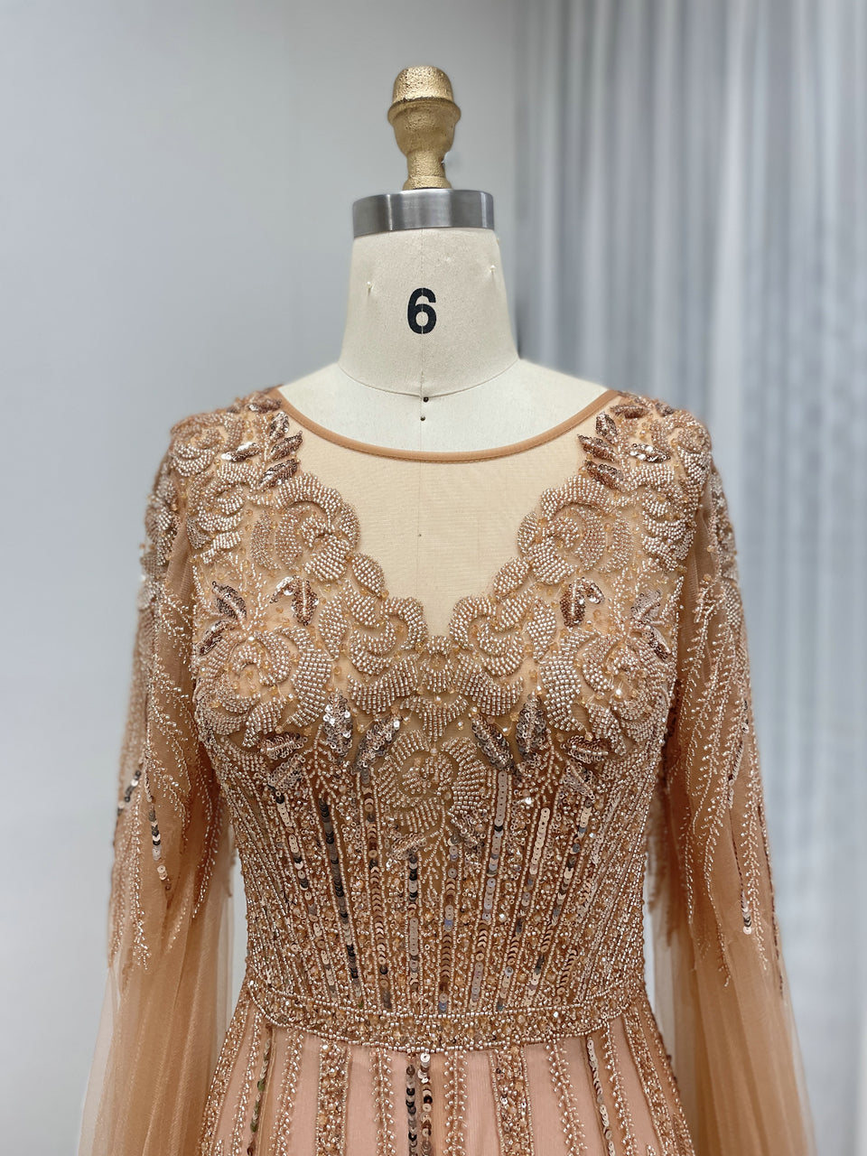 Dubai Handmade Beading A-Line Evening Dress for Party Gowns Dresses MB40377