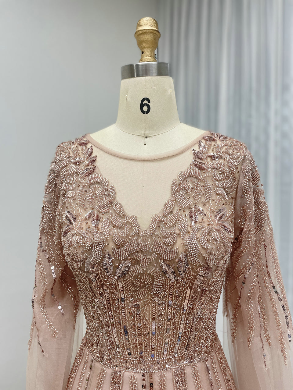 Dubai Handmade Beading A-Line Evening Dress for Party Gowns Dresses MB40377