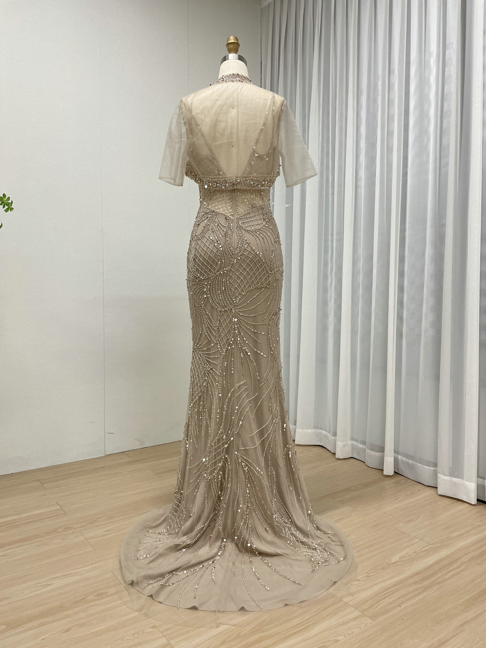 Luxury Haute Couture Mermaid Evening Dress With Jacket Strap Evening Gowns MB40387
