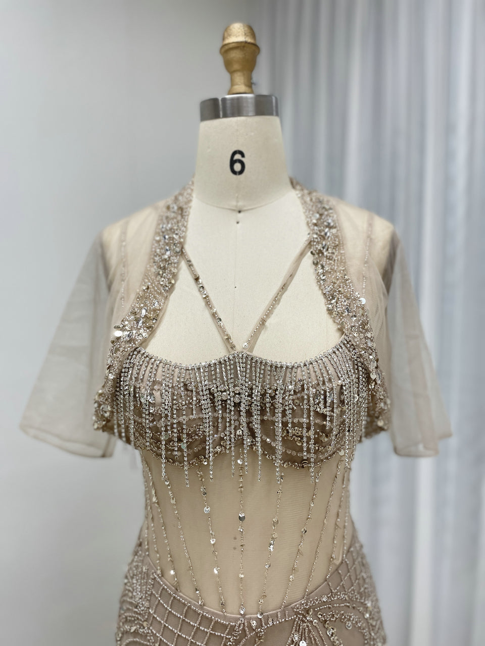 Luxury Haute Couture Mermaid Evening Dress With Jacket Strap Evening Gowns MB40387