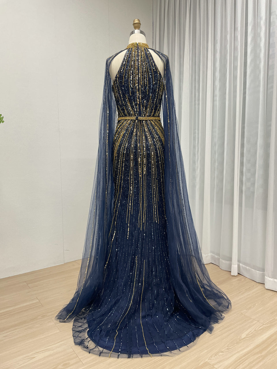 Hot Selling Cape Long Sleeve Handmade Beading Body Fitted Wine Mother Of Bridal Dress MB40390