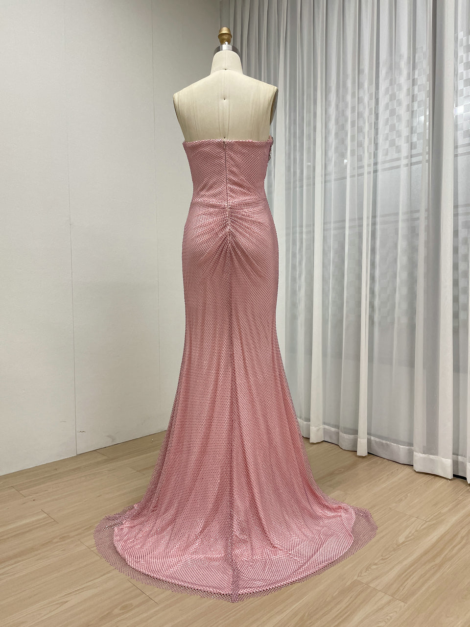 Fashionable Off Shoulder Sweetheart Neck High Split Prom Evening Dresses With Dazzling Diamond for Parties MB40402