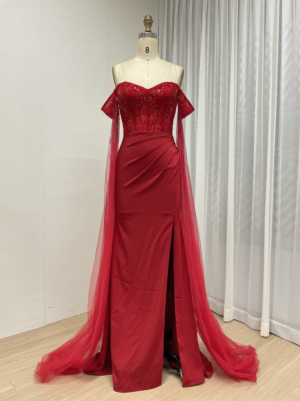 Luxury Elegant Mermaid Prom Evening Gown With Beautiful Beaded Floral MB40434