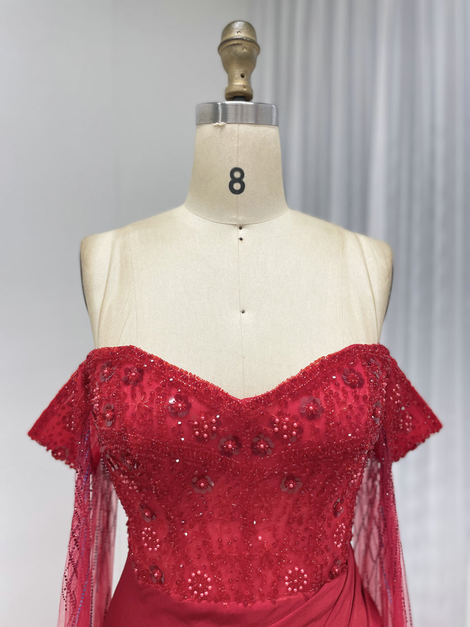 Luxury Elegant Mermaid Prom Evening Gown With Beautiful Beaded Floral MB40434