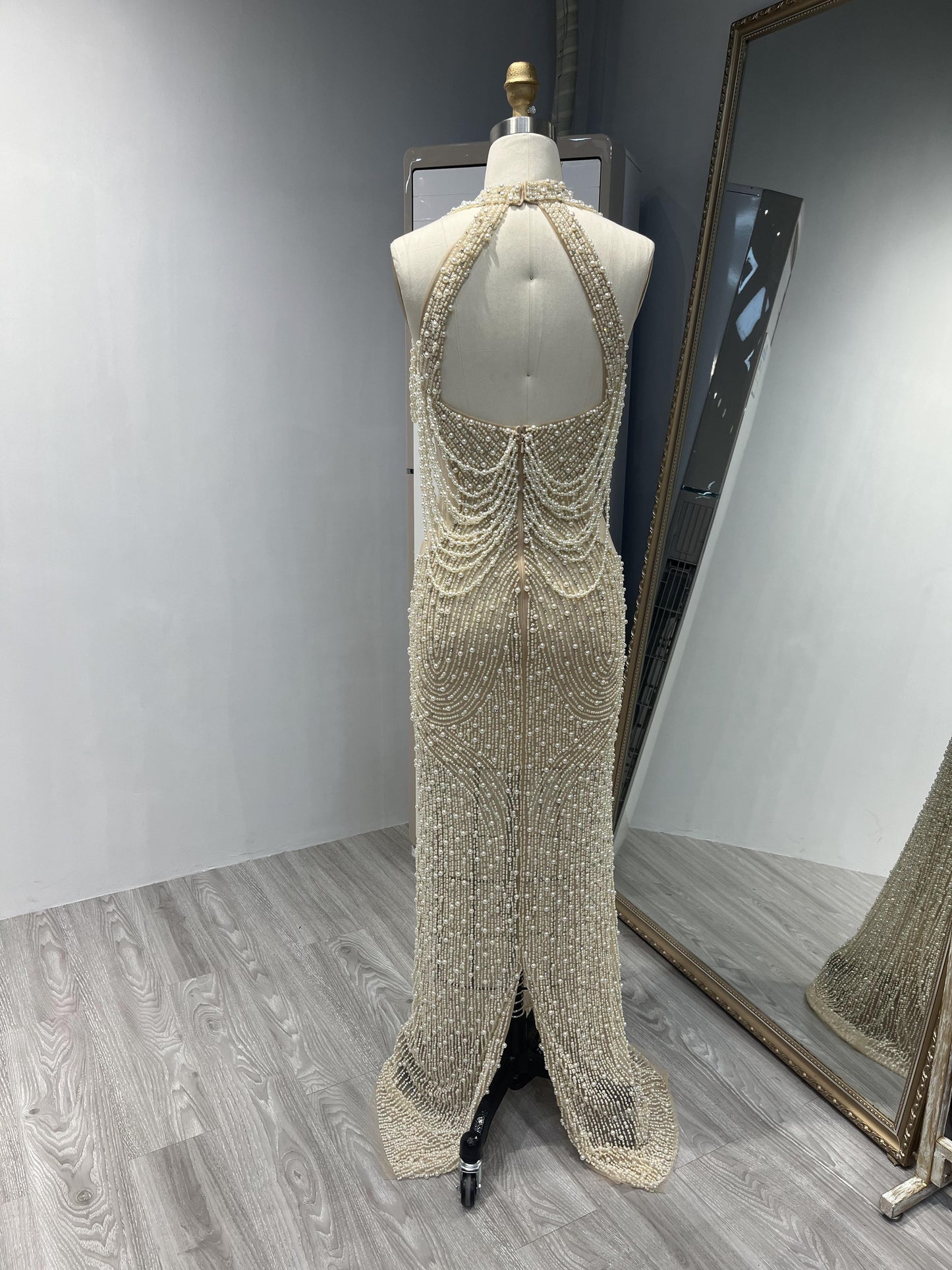 Luxury Handmade Beading Wedding Party Evening Dress Red Carpet Glam Formal Dress MC20025