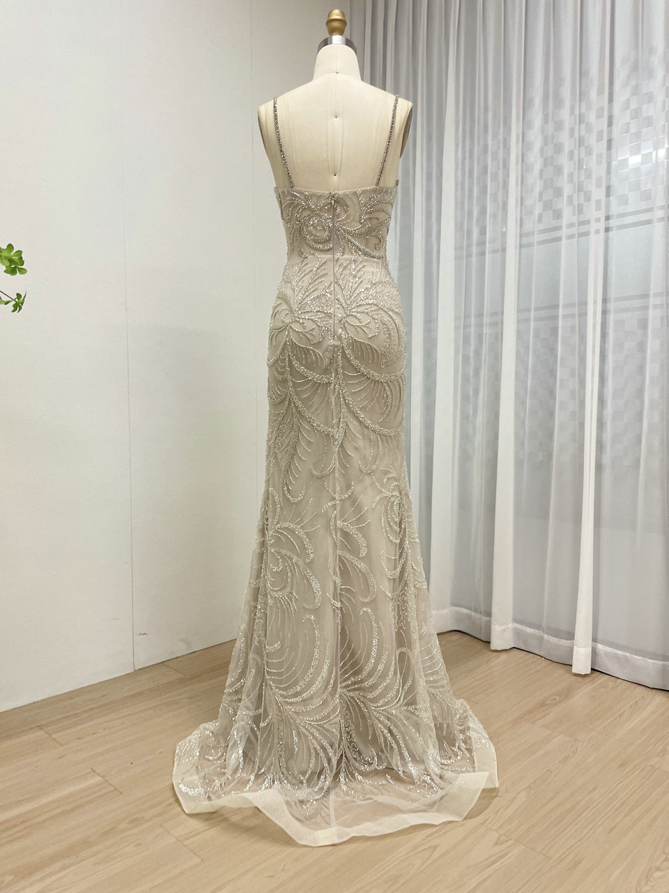 Hand-Beaded Mermaid Evening Gown in Caramel Formal Gala & Prom 2026 MC20104