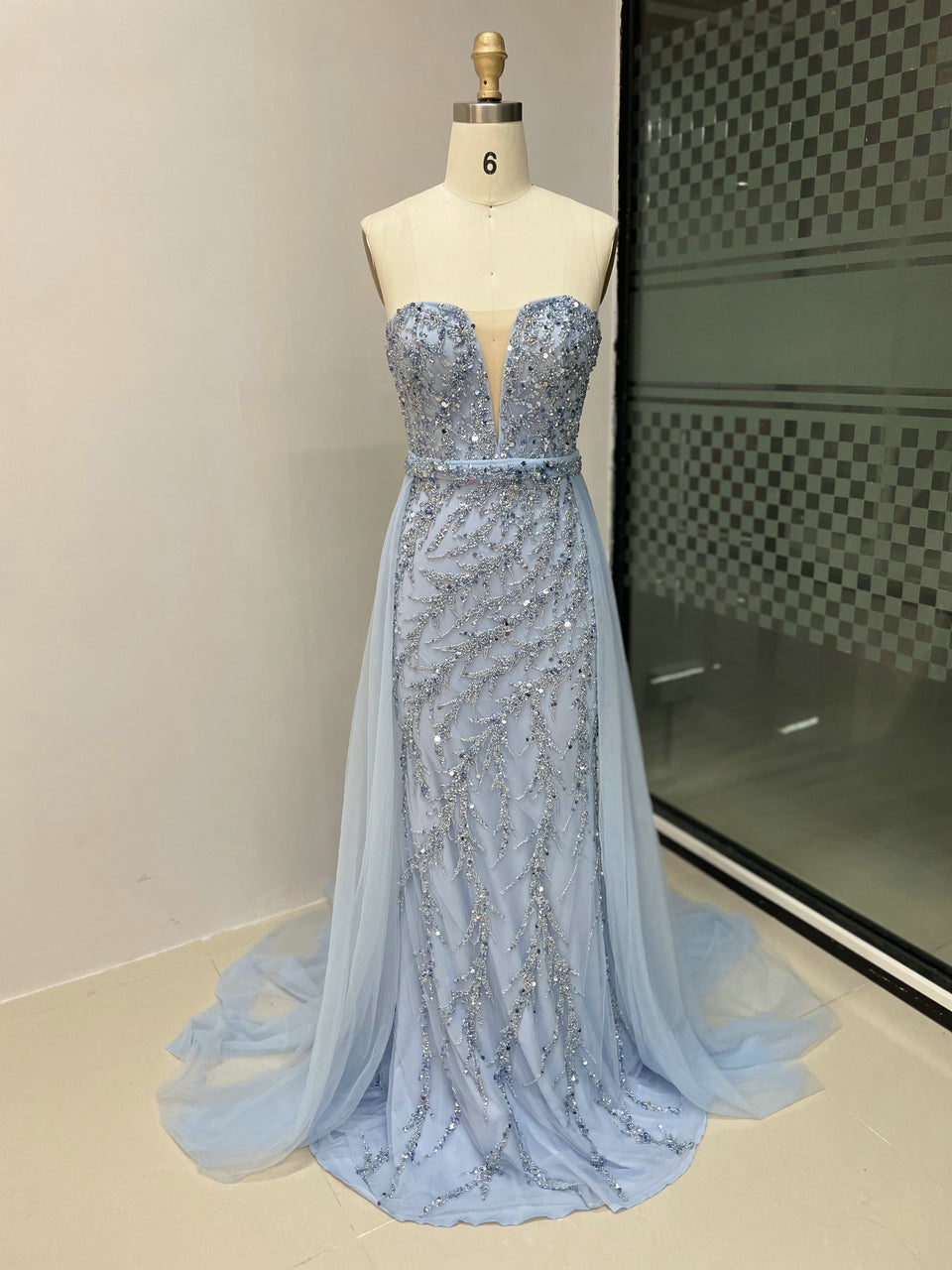 Beautiful Sweetheart Removable Puffy Long Sleeve Beading Couture Evening Dress MY20001-2