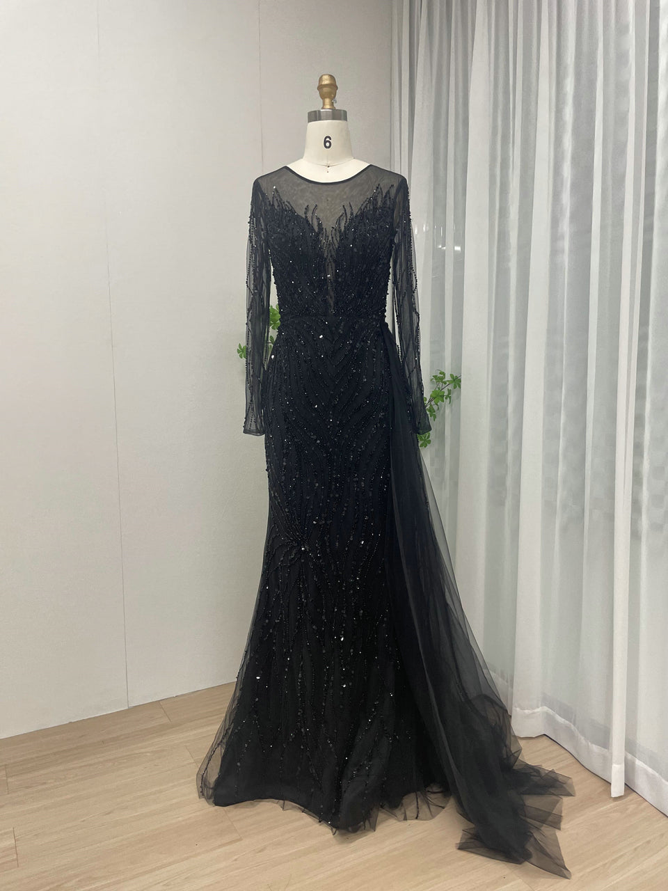 Gorgeous Handmade Beading Sheer Neck Birthday Party Evening Dress MY30020