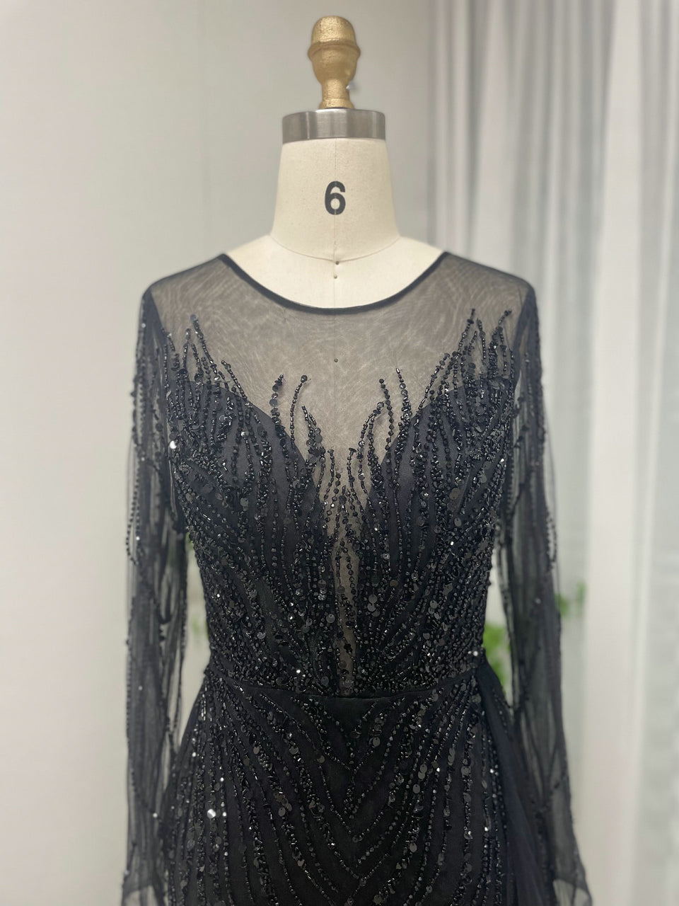 Gorgeous Handmade Beading Sheer Neck Birthday Party Evening Dress MY30020