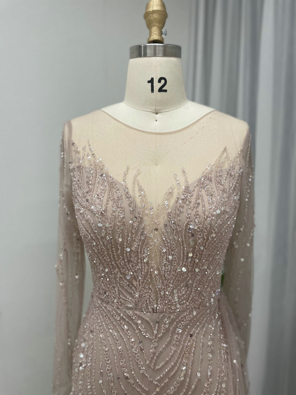 Gorgeous Handmade Beading Sheer Neck Birthday Party Evening Dress MY30020