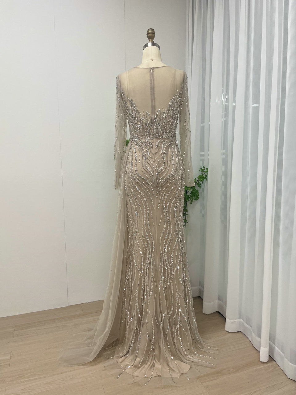 Gorgeous Handmade Beading Sheer Neck Birthday Party Evening Dress MY30020