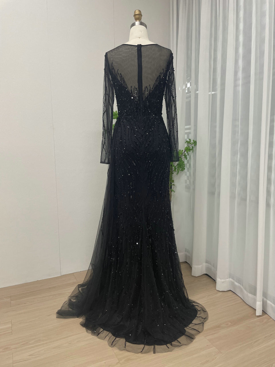 Gorgeous Handmade Beading Sheer Neck Birthday Party Evening Dress MY30020