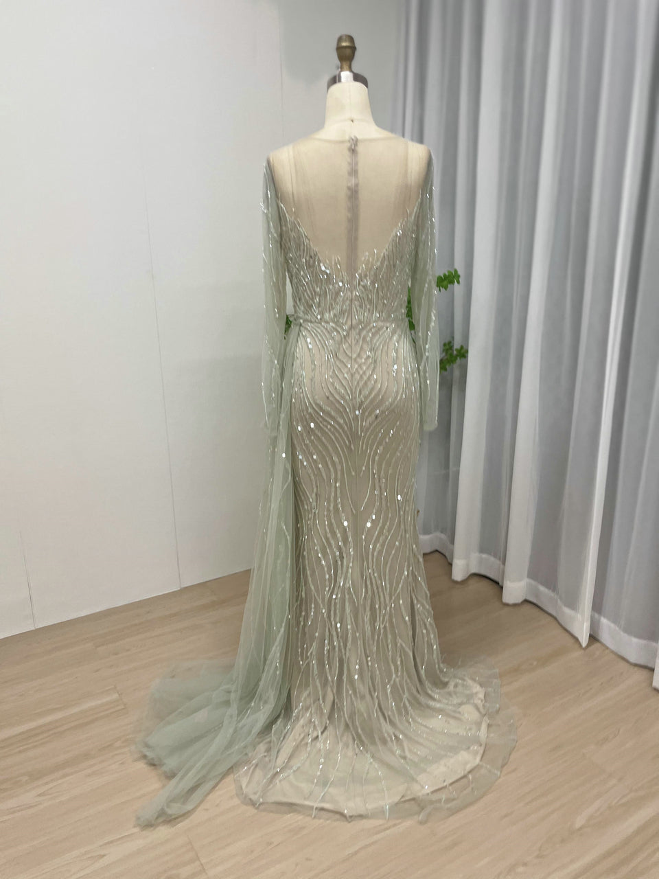 Gorgeous Handmade Beading Sheer Neck Birthday Party Evening Dress MY30020