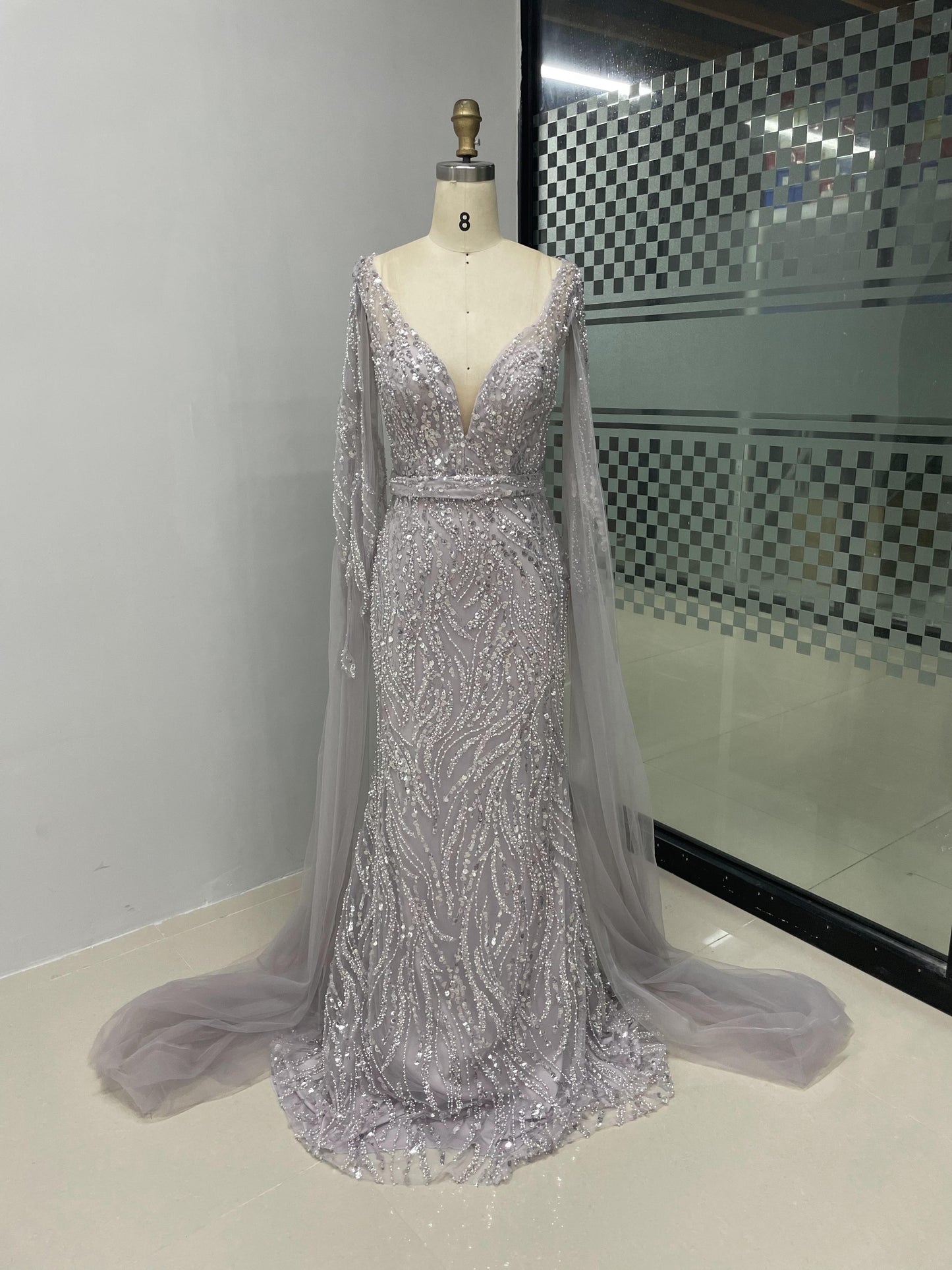 Luxury Lace Beading Couture Evening Dress MY30024