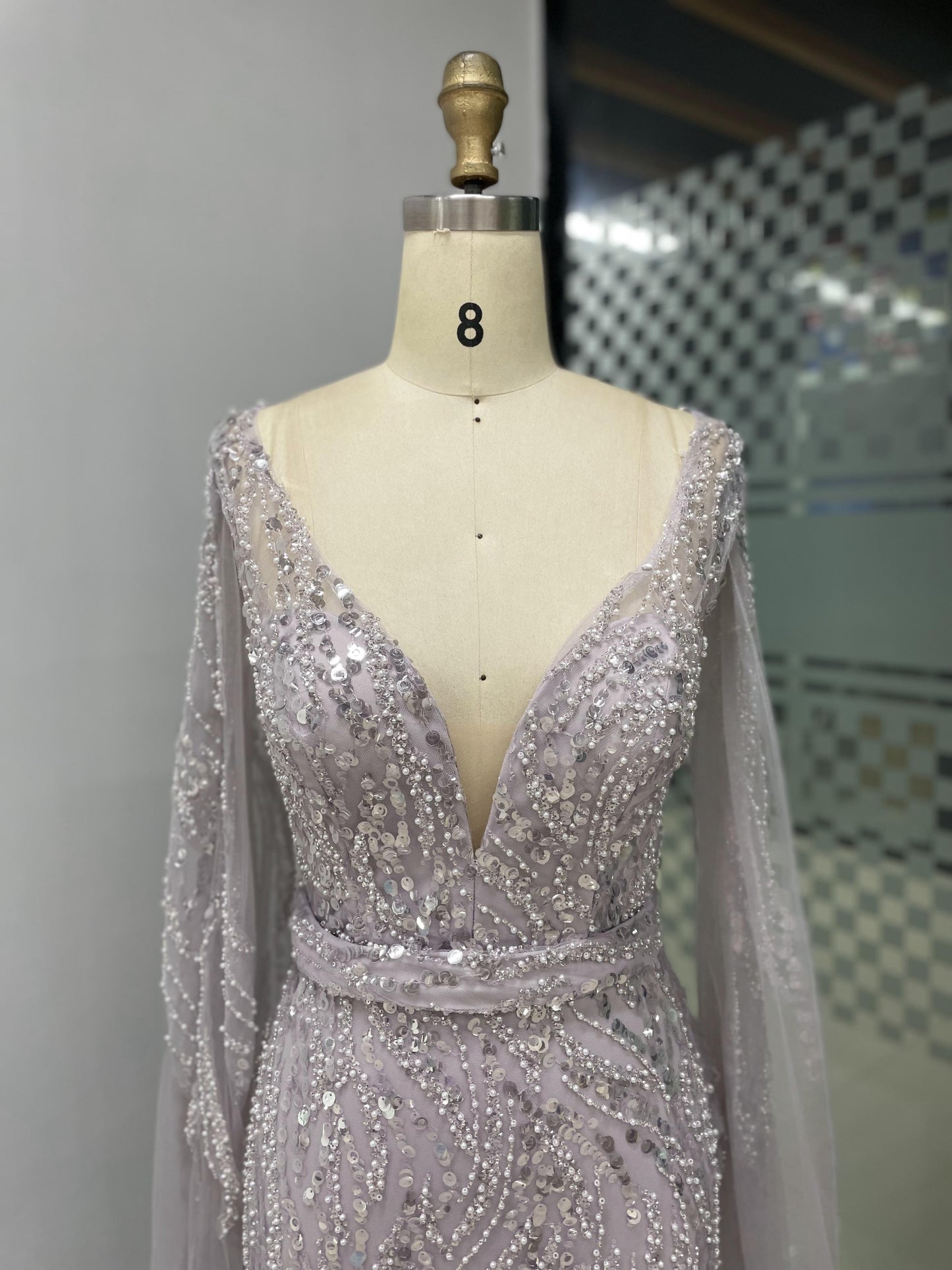 Luxury Lace Beading Couture Evening Dress MY30024
