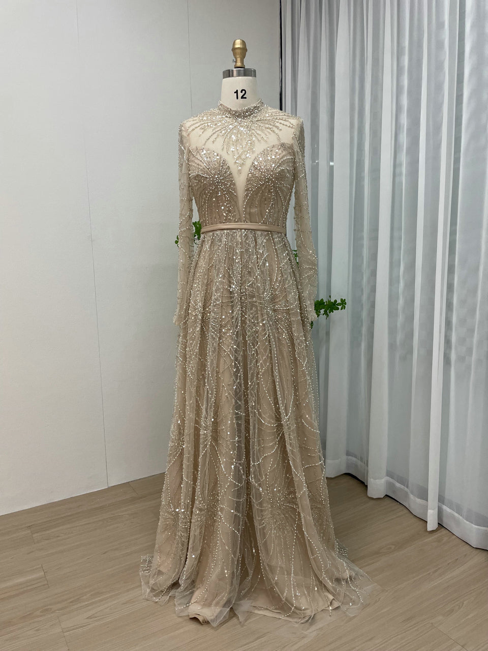 Exquisite Haute Couture A Line Long Sleeve Wedding/Birthday Party Evening Dress MY30030