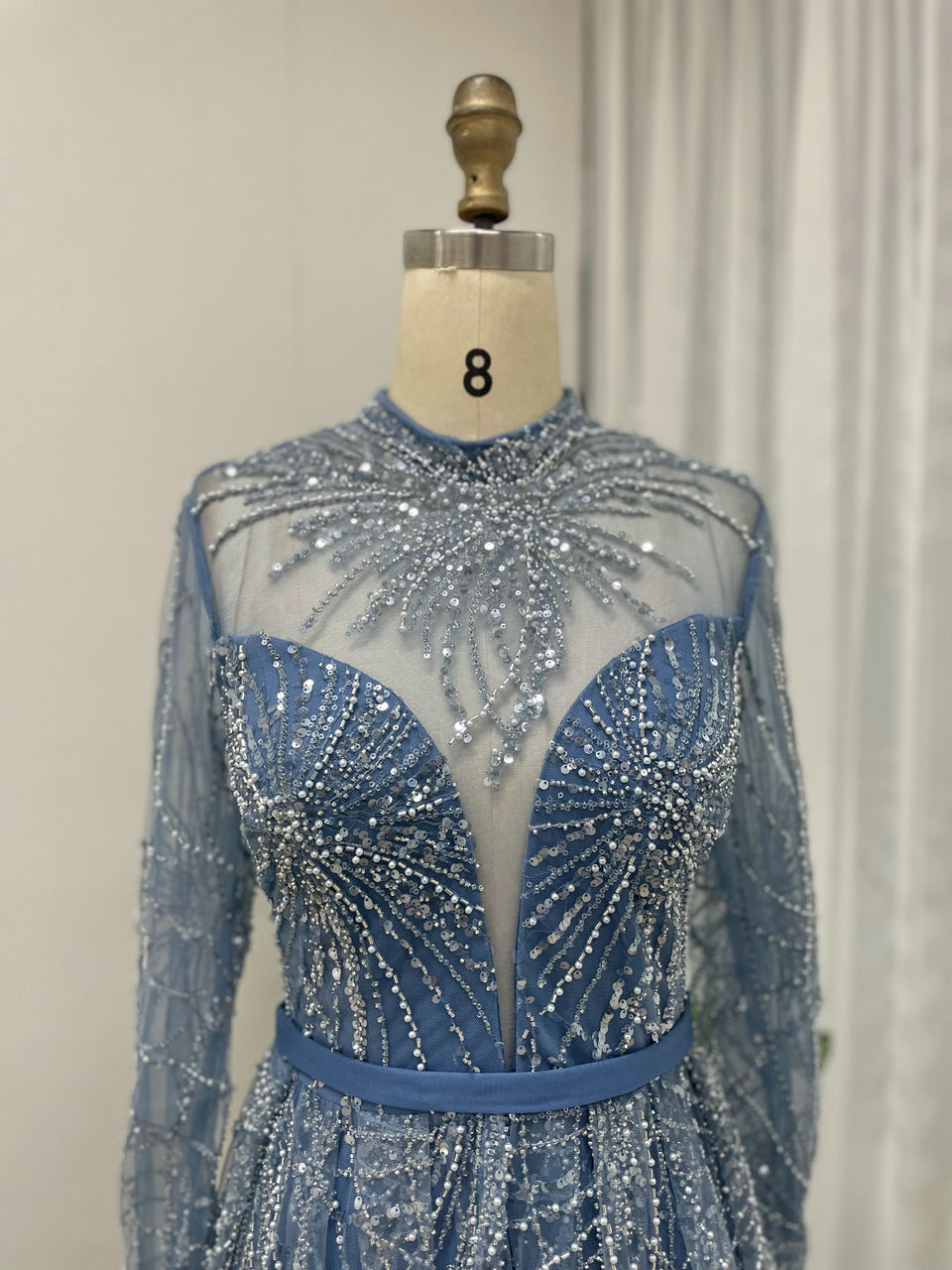 Exquisite Haute Couture A Line Long Sleeve Wedding/Birthday Party Evening Dress MY30030