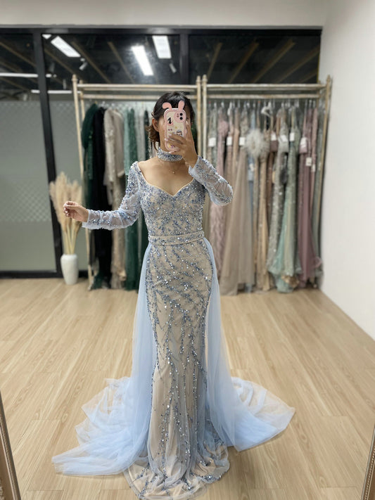 Elegant Sweetheart Halter Neck Beading Evening Dress-Removable Tulle Skirt MY30040