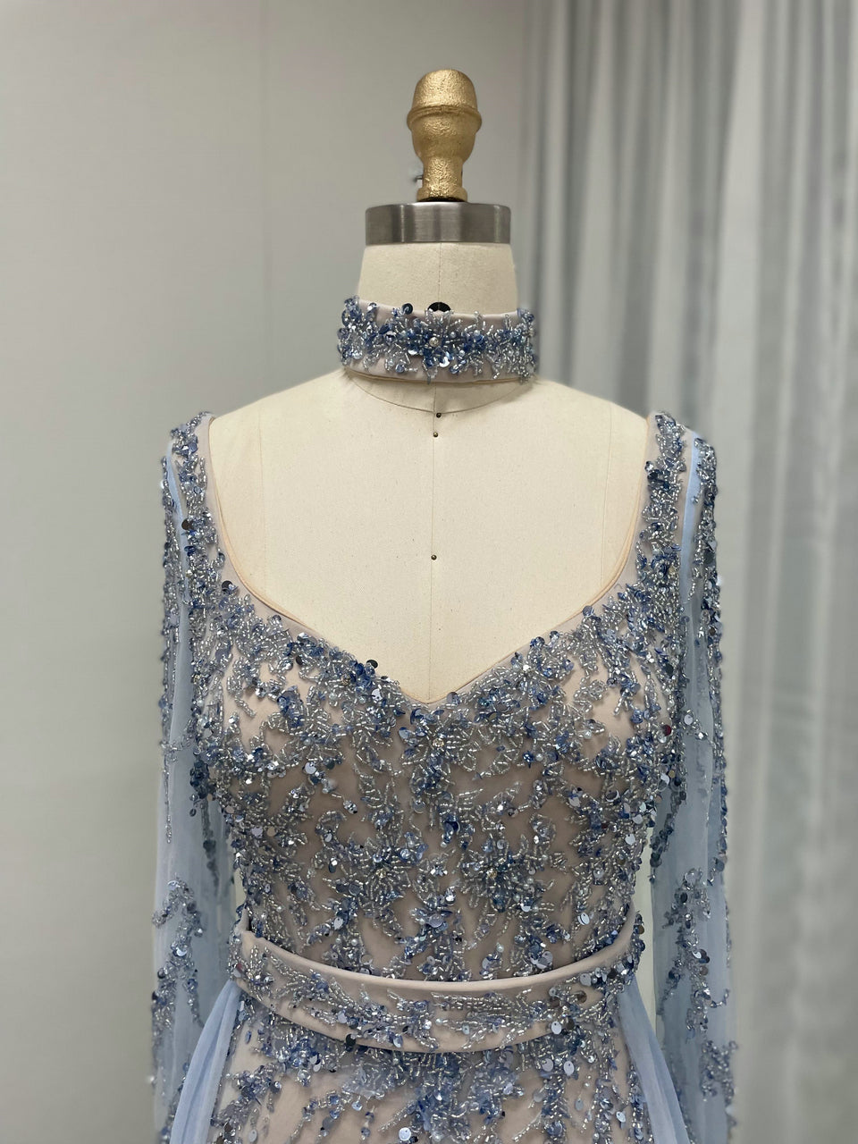 Elegant Sweetheart Halter Neck Beading Evening Dress-Removable Tulle Skirt MY30040