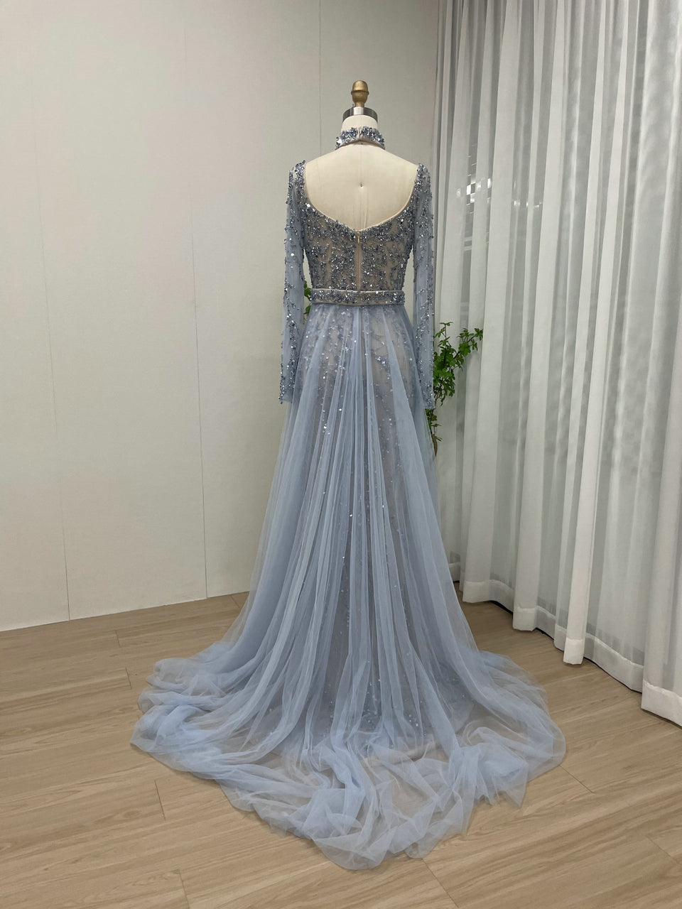 Elegant Sweetheart Halter Neck Beading Evening Dress-Removable Tulle Skirt MY30040