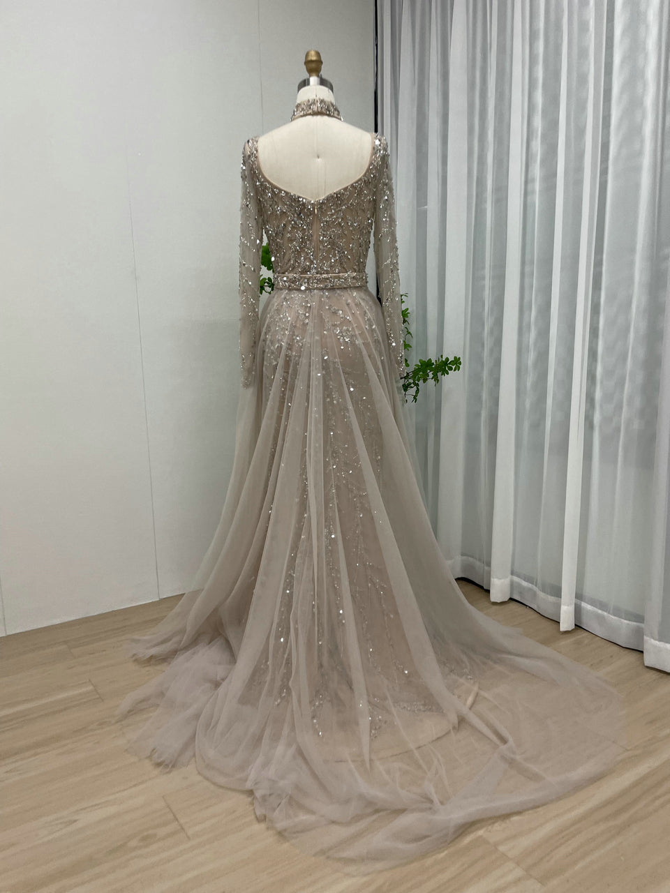 Elegant Sweetheart Halter Neck Beading Evening Dress-Removable Tulle Skirt MY30040