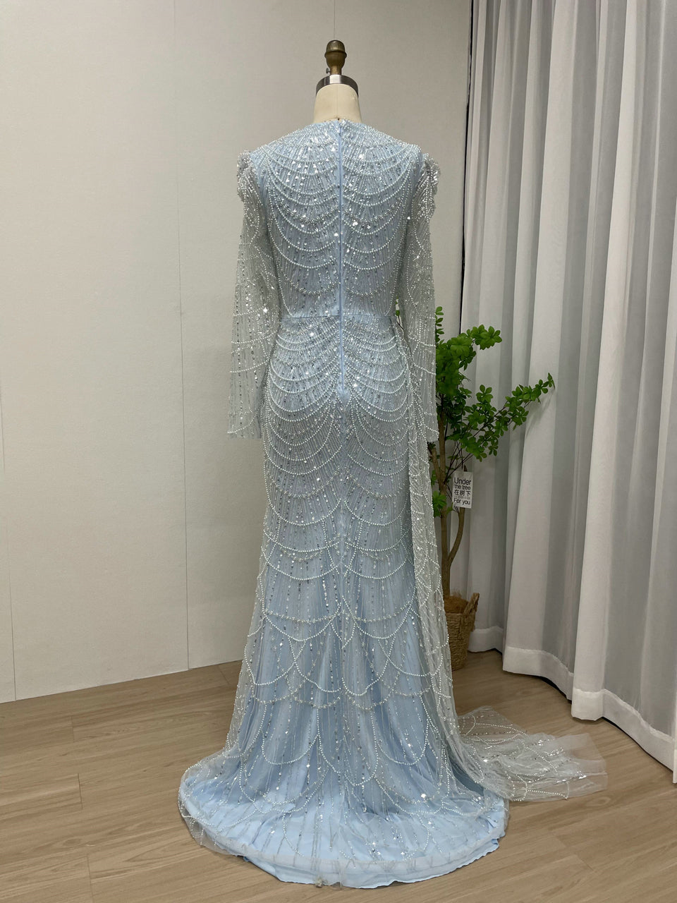Exclusive Designer Beading Lace Long Sleeve Mother Of Bride Wedding Party Dress MY30042