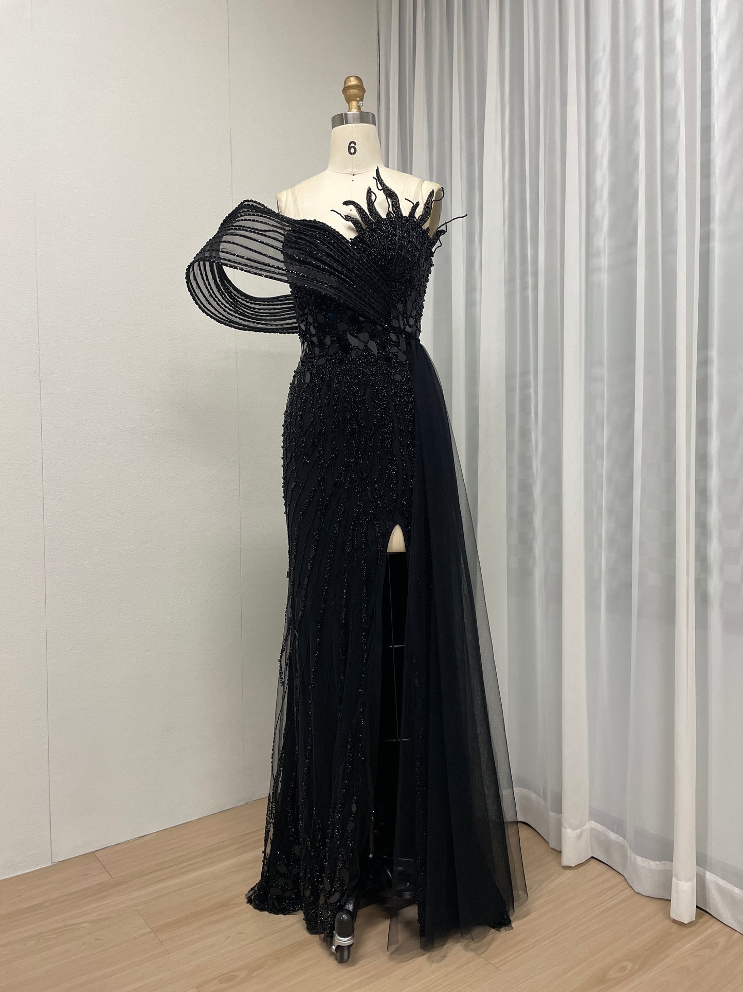 Exclusive Couture Beading Red Carpet High Split Evening Dress MY30059-2