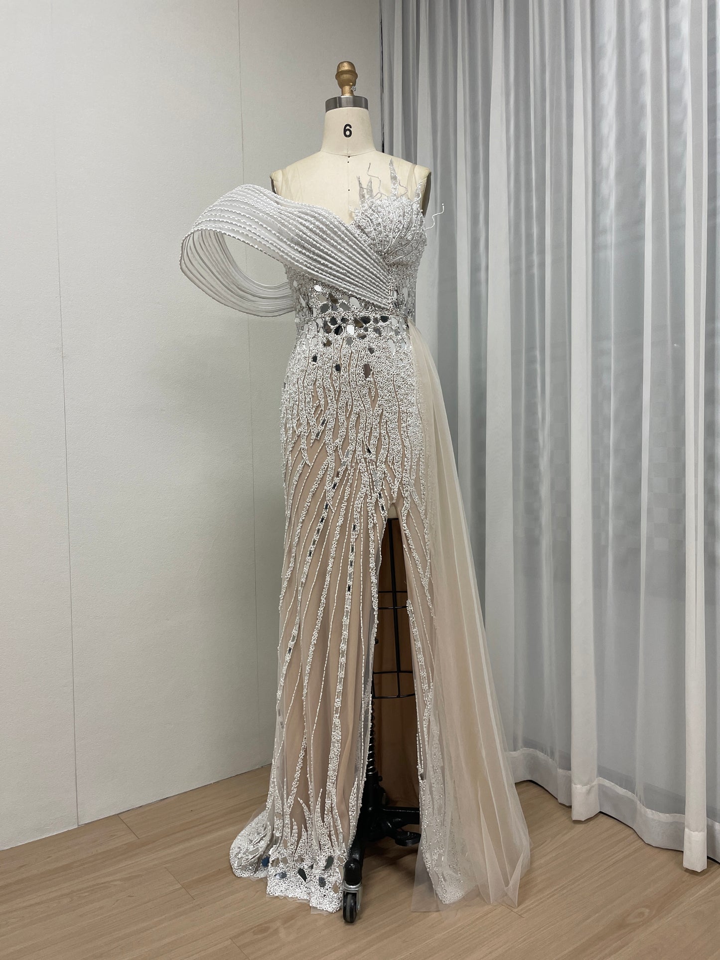 Exclusive Couture Beading Red Carpet High Split Evening Dress MY30059-2