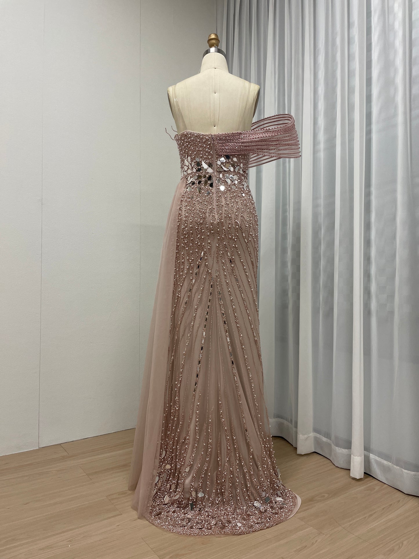 Exclusive Couture Beading Red Carpet High Split Evening Dress MY30059-2