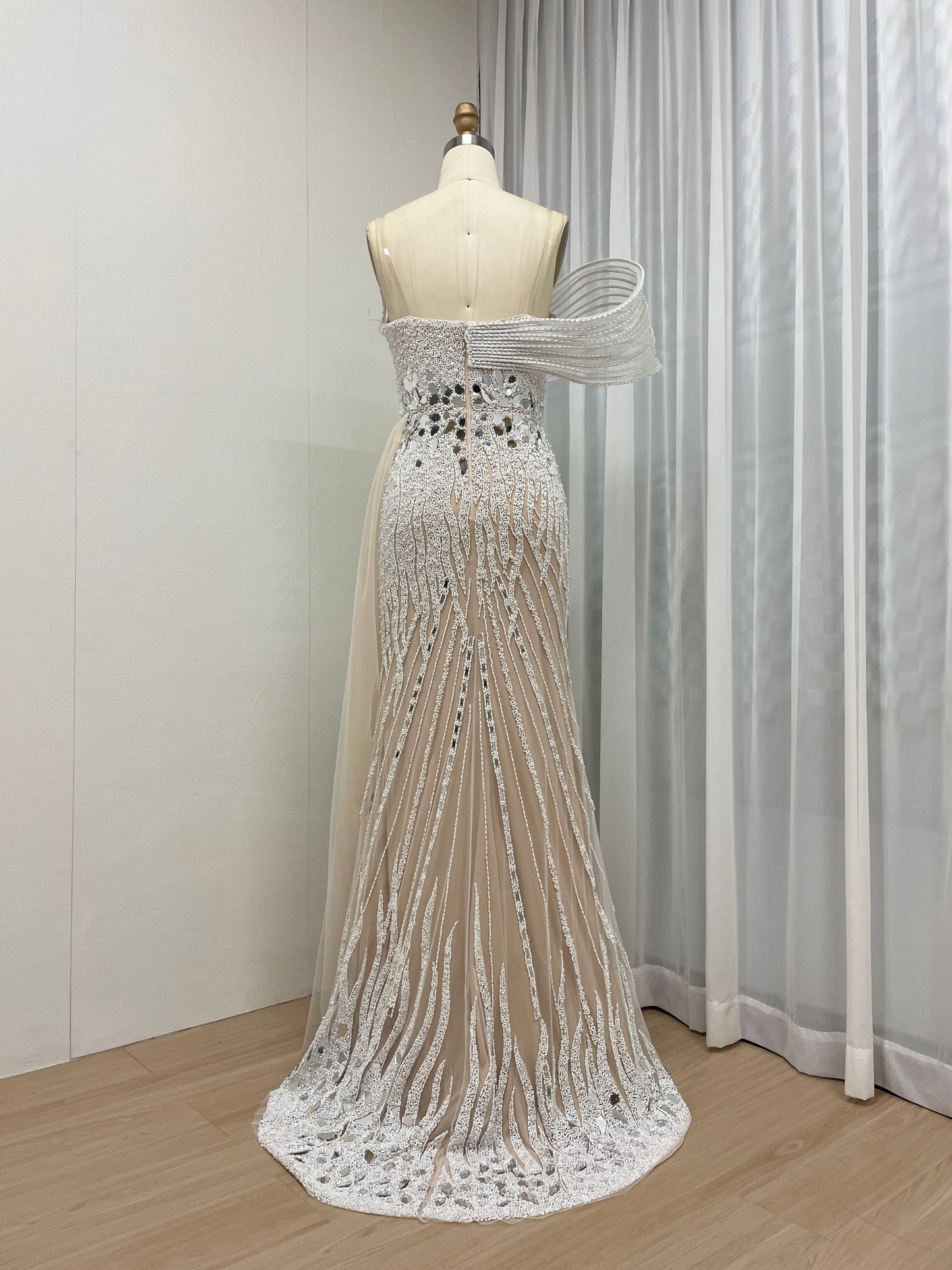 Exclusive Couture Beading Red Carpet High Split Evening Dress MY30059-2