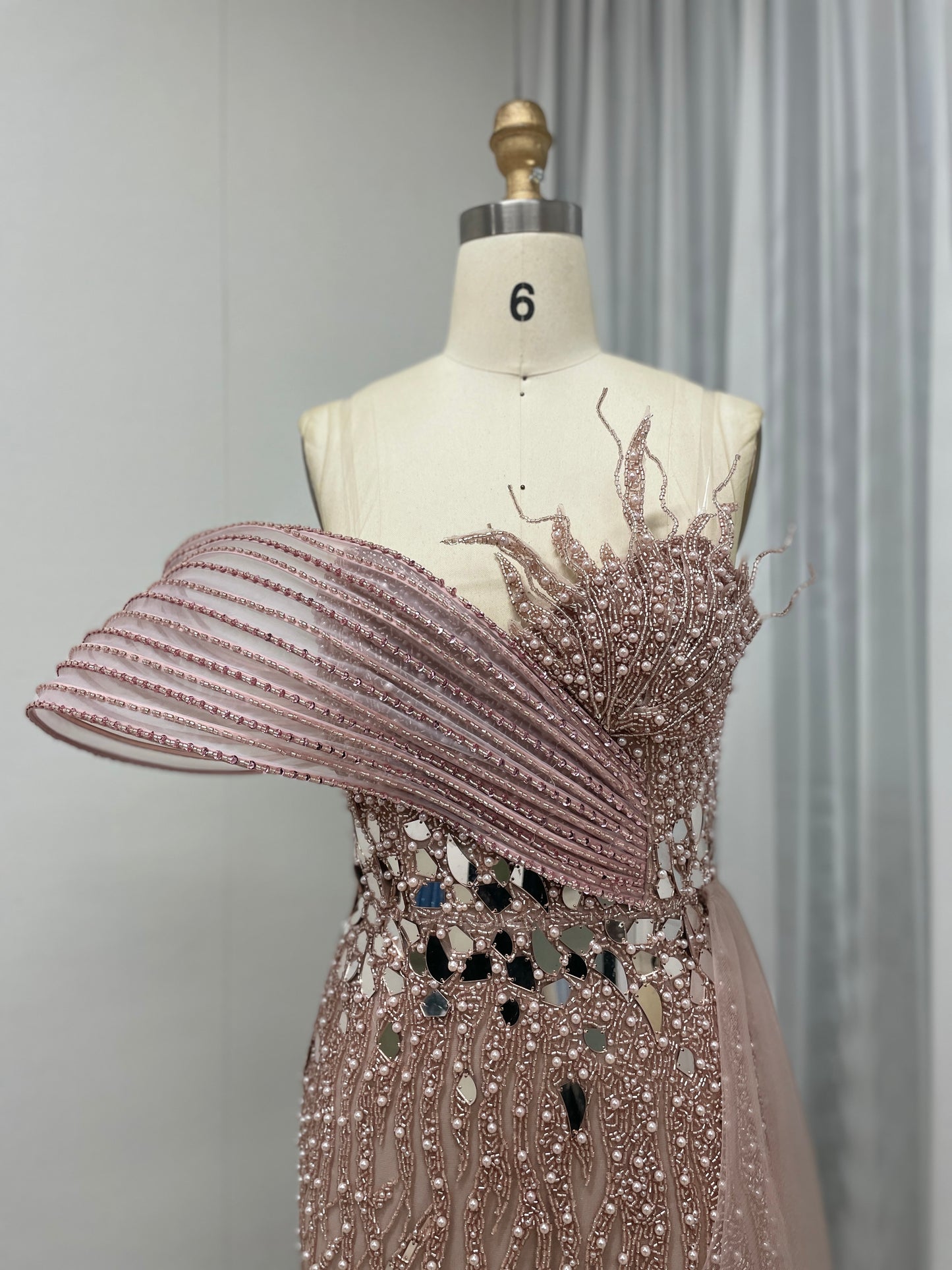 Exclusive Couture Beading Red Carpet High Split Evening Dress MY30059-2