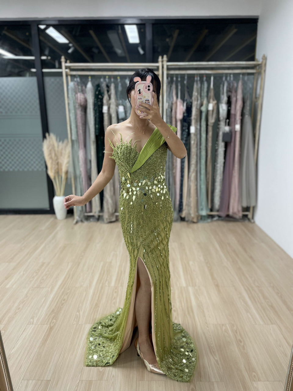 Exclusive Couture Beading Strapless Gala Party Formal Dress With Removable Glove Sleeve MY30059