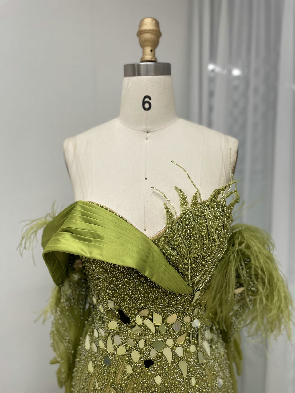 Exclusive Couture Beading Strapless Gala Party Formal Dress With Removable Glove Sleeve MY30059