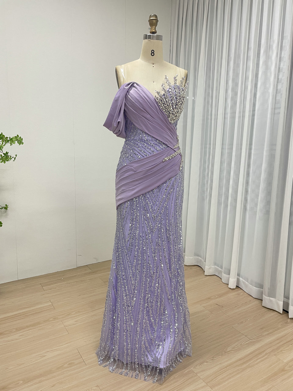 Chic Off-Shoulder Pink Gown for Gala Nights MY30138