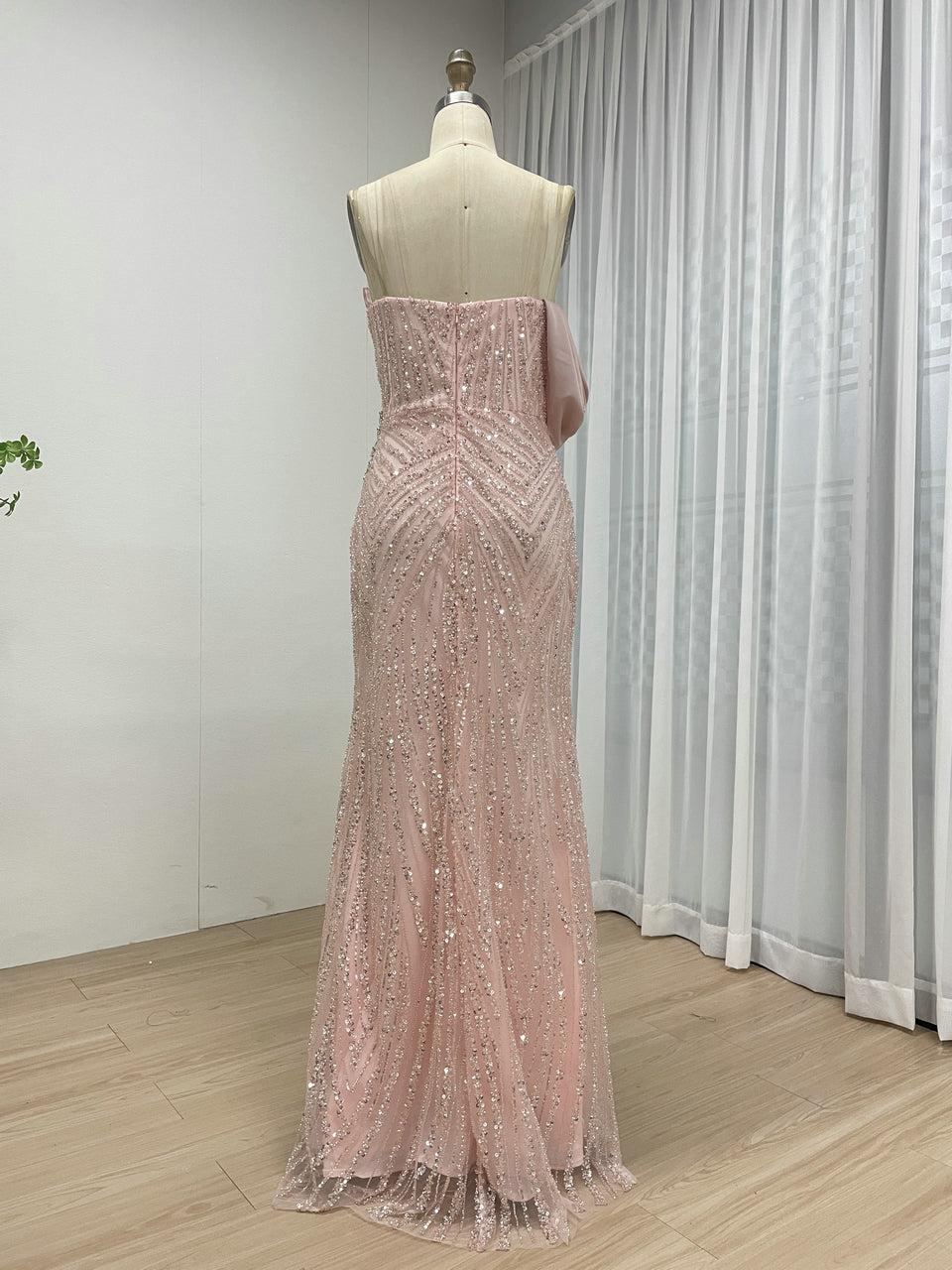 Chic Off-Shoulder Pink Gown for Gala Nights MY30138
