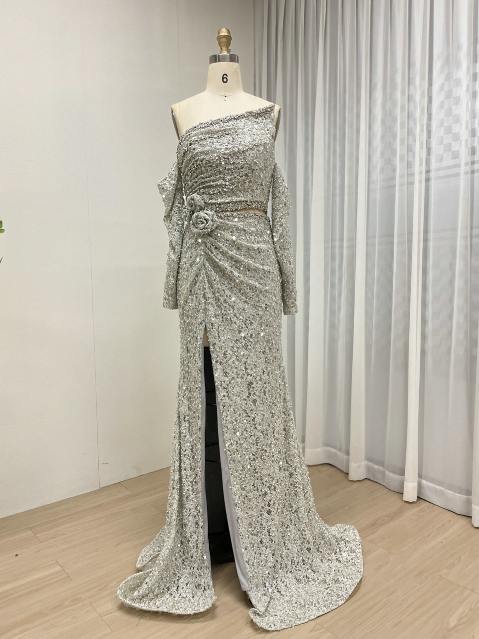 Elegant Sheath Long Dress High Slit for Formal Occasions MY30189