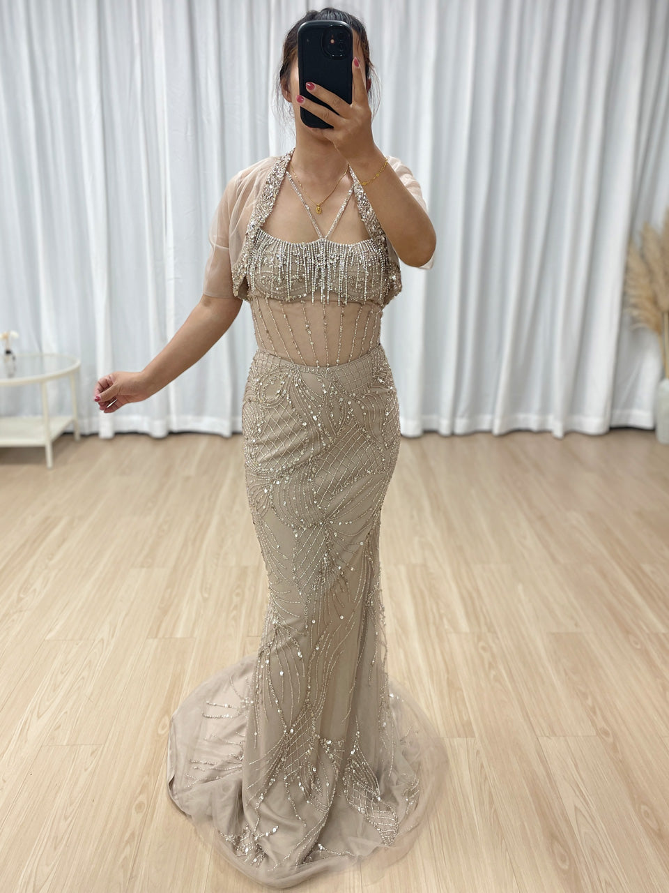 Luxury Haute Couture Mermaid Evening Dress With Jacket Strap Evening Gowns MB40387