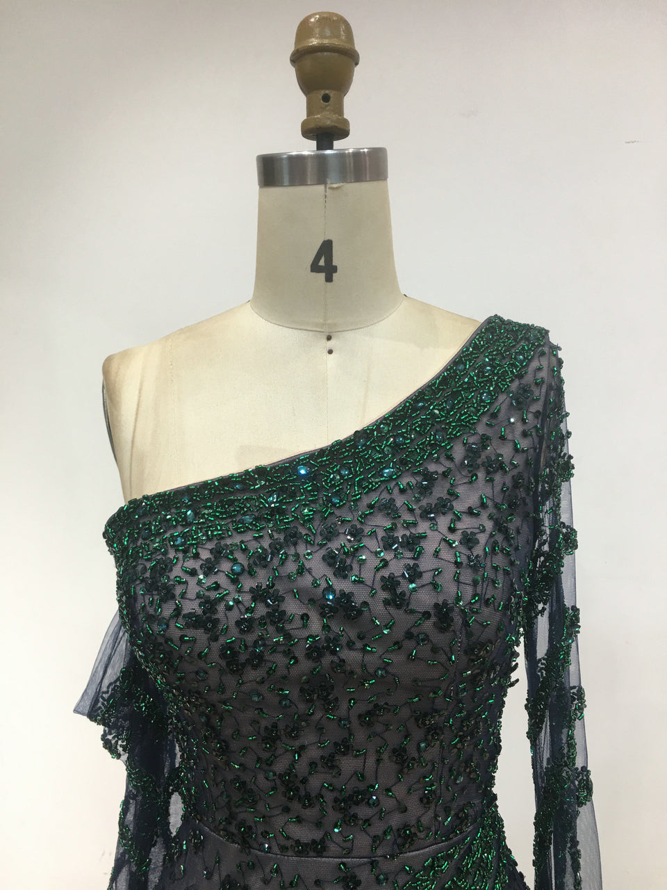 Exclusive Handmade Beading Long Sleeve Wedding Party Dress DDS025