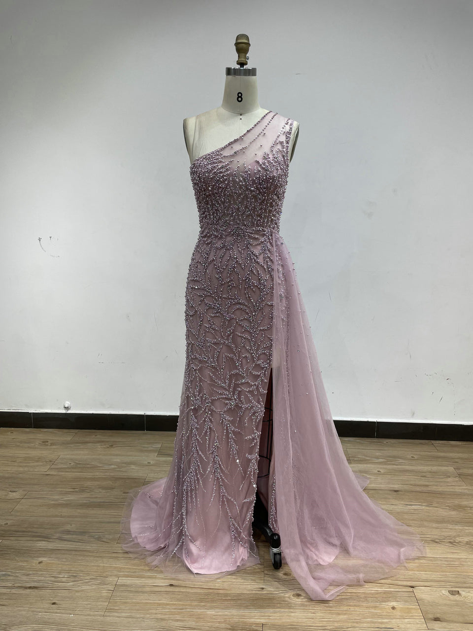 High Split Beading Pearl Dress DDS053