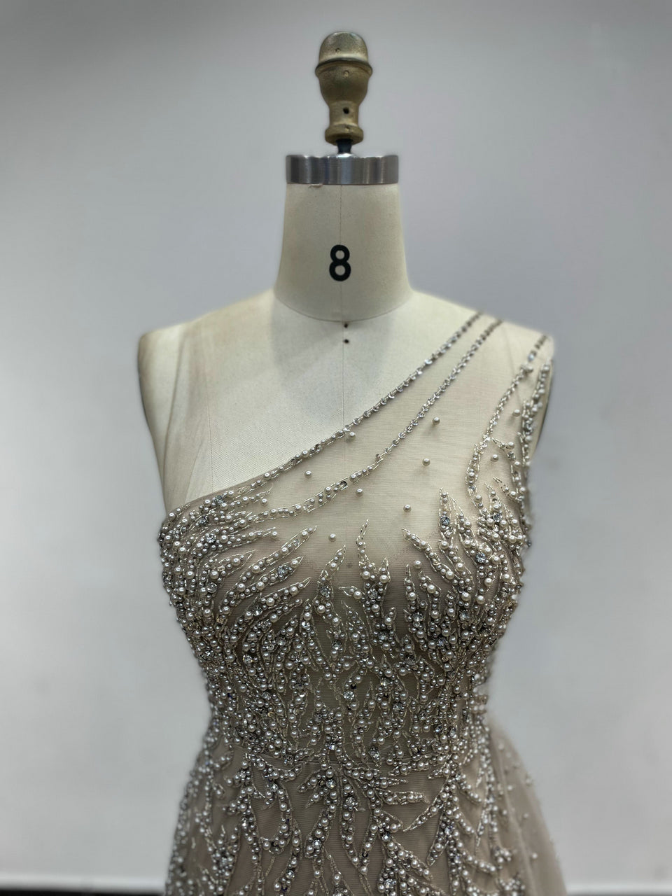 High Split Beading Pearl Dress DDS053