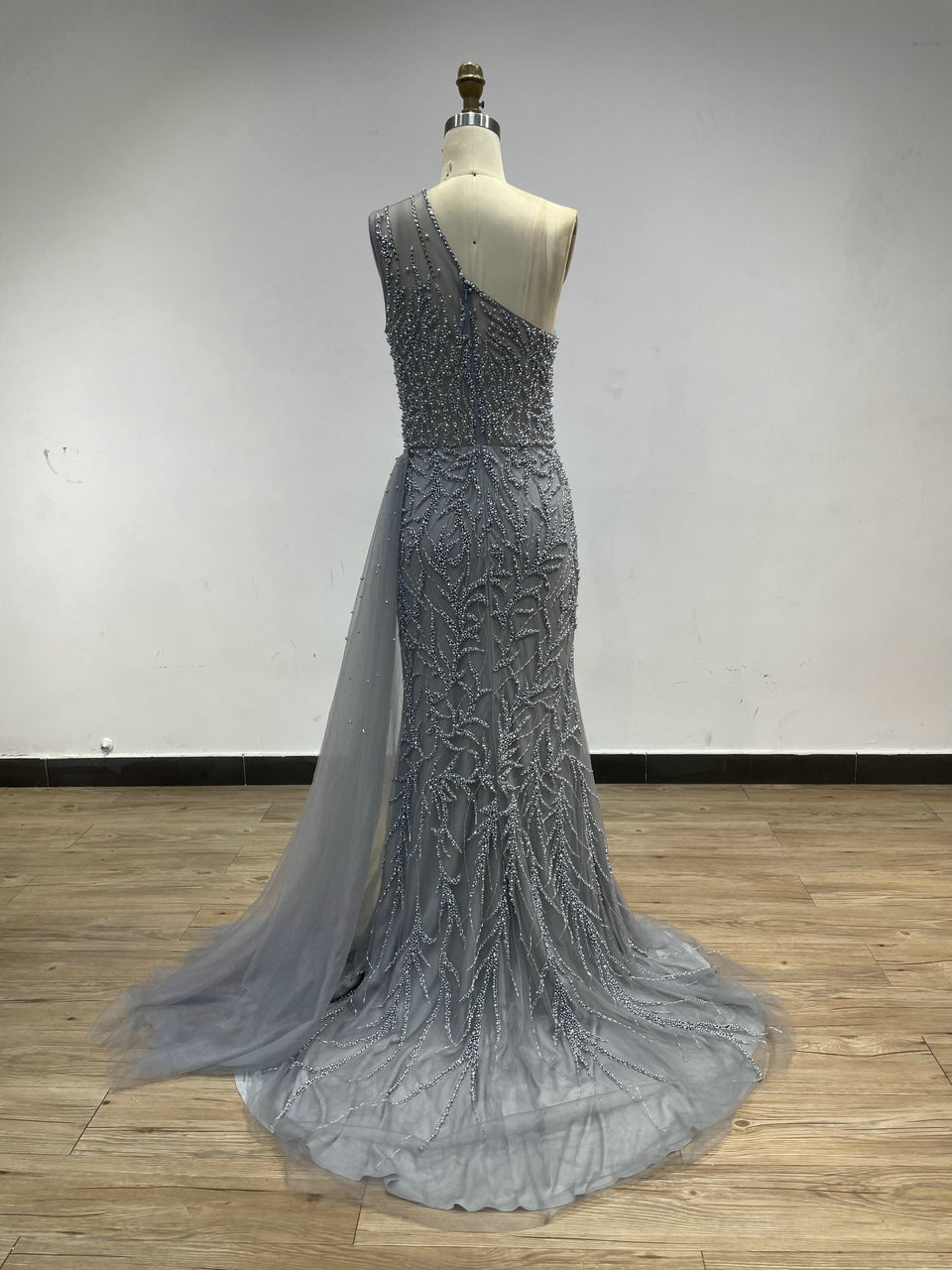 High Split Beading Pearl Dress DDS053