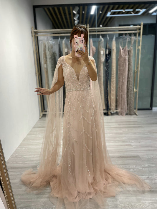 Luxury A Line Cap Sleeve Party Dress DDS061B